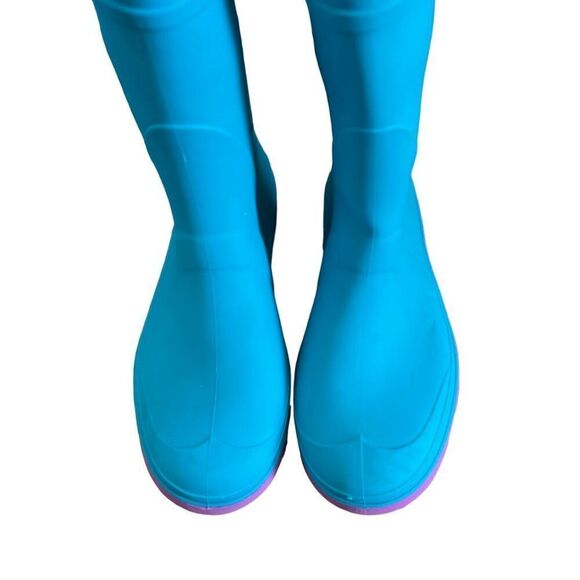 Kamik Girls 3 Raindrops Turquoise Pink Rubber Rainboots Wellies - Picture 5 of 12